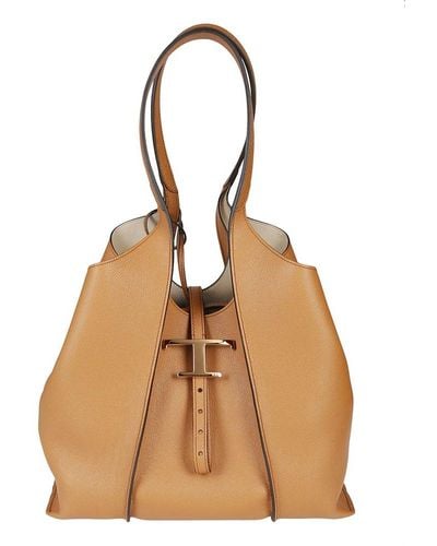 Tod's T-plaque Tote Bag - Natural