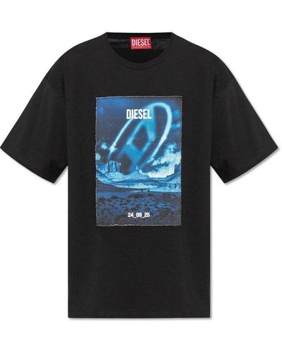 DIESEL T-boxt-q16 Graphic-print Crewneck T-shirt - Black