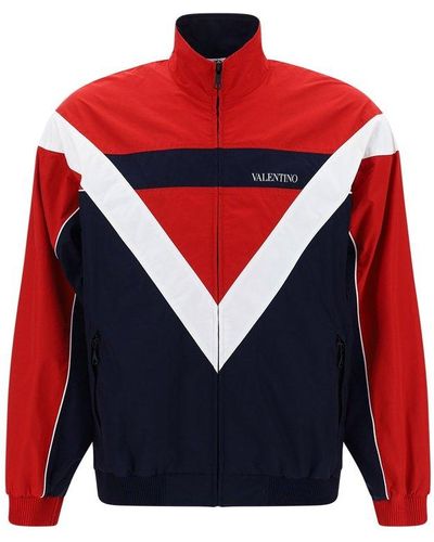 Valentino Zip-up Long-sleeved Jacket - Red