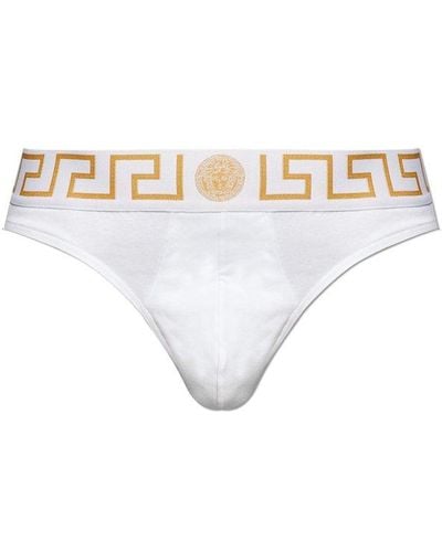 Versace Greca-border Thongs - White