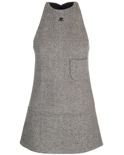 Courreges A-line Mini Dress - Gray