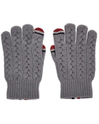 Thom Browne Touchscreeen Pontelle Cable Gloves - Grey