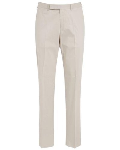 Zegna Mid Rise Twill Chinos - Gray