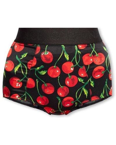Dolce & Gabbana High Rise Underwear Shorts - Red