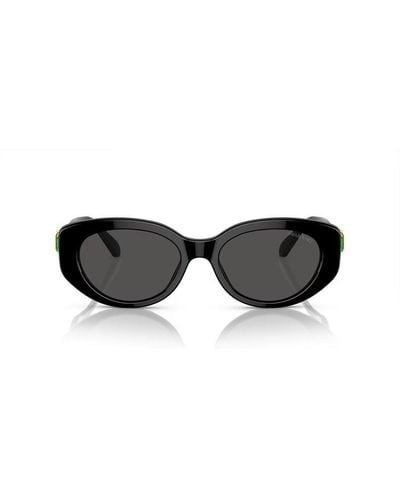 Swarovski Oval Frame Sunglasses - Black
