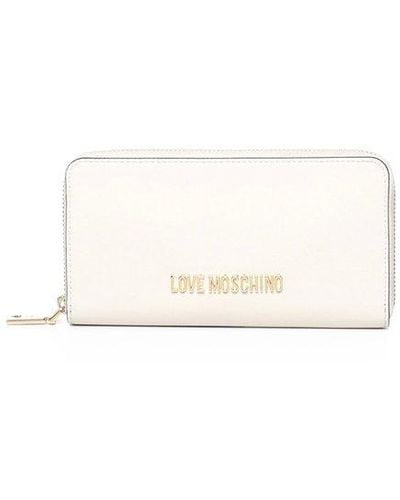 Love Moschino Logo-lettering Zipped Wallet - Natural