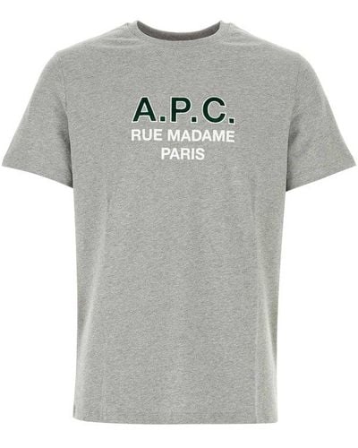 A.P.C. Melange Grey Cotton T-shirt