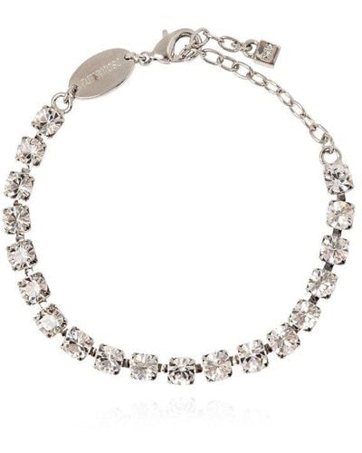 DSquared² Crystal-embellished Logo Charm Bracelet - White