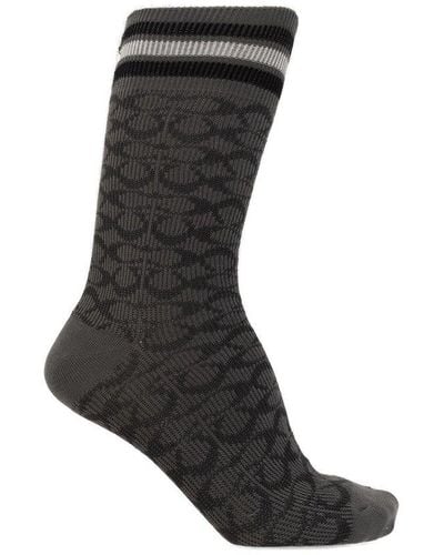 COACH Monogrammed Socks - Black