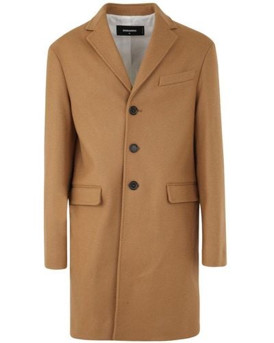 DSquared² Single-breasted Long-sleeved Coat - Brown