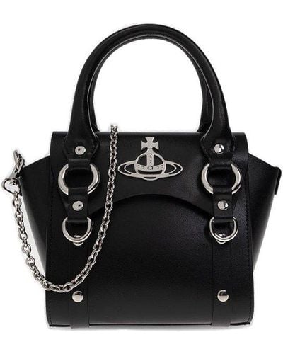 Vivienne Westwood Betty Orb Plaque Mini Chain Tote Bag - Black