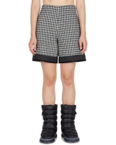 Moncler High-waisted Tweed Shorts - Black
