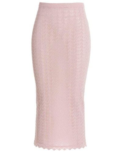 Alessandra Rich Lurex Knit Pants - Pink