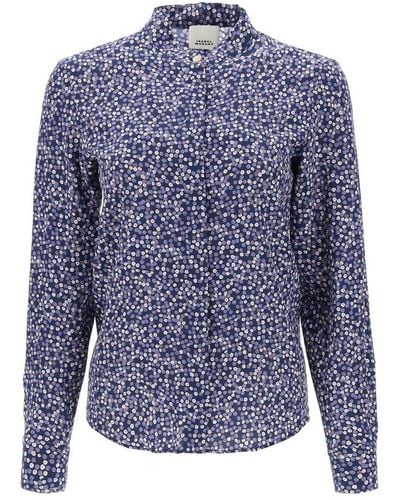 Isabel Marant Ilda Silk Shirt With Floral Print - Blue