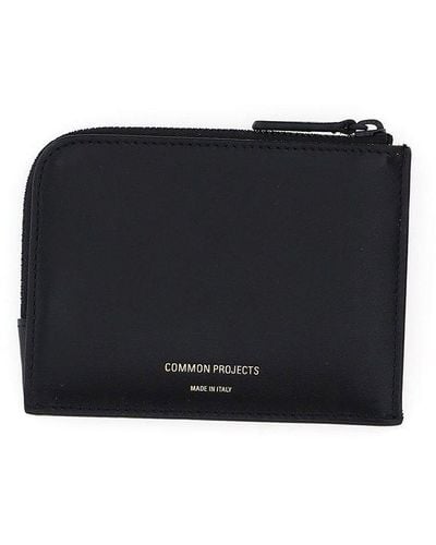 Common Projects Logo-lettering Zipped Wallet - Black