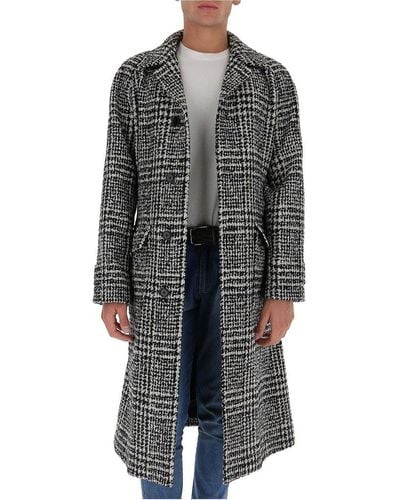 Dolce & Gabbana Checked Belted Coat - Grey