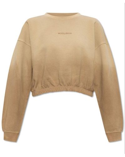Woolrich Cropped Oversized Sweatshirt - Natural