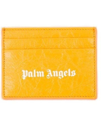 Palm Angels Logo Printed Card Holder - Yellow
