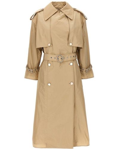 Jil Sander Oversize Double Breasted Trench Coat - Natural