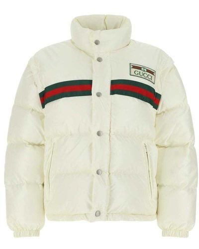 Gucci Web Stripe Puffer Jacket - White