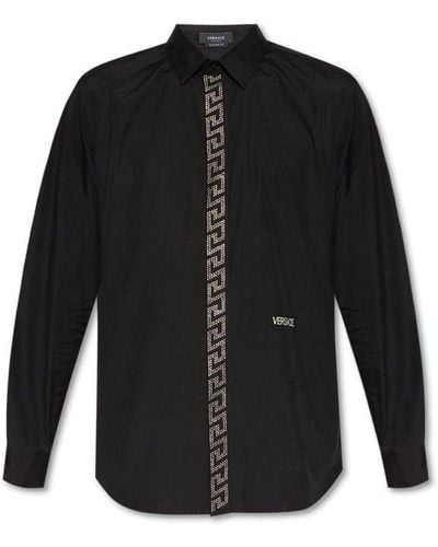 Versace Shirt With Logo - Black