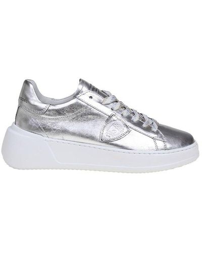 Philippe Model Round-toe Lace-up Sneakers - White