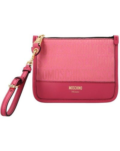 Moschino Jacquard Clutch Bag - Pink