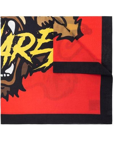 DSquared² Graphic Printed Scarf - Red