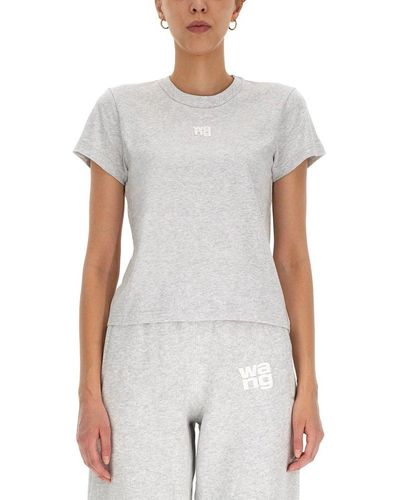 T By Alexander Wang Embossed Logo T-Shirt - White