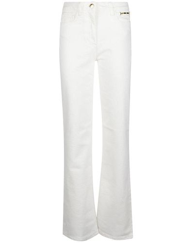 Elisabetta Franchi Chain-link Detailed Wide-leg Pants - White