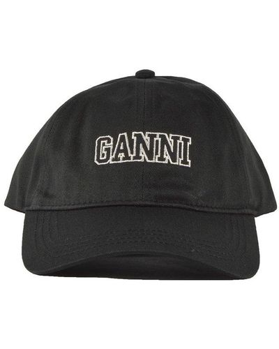 Ganni Software Logo Embroidered Baseball Cap - Gray