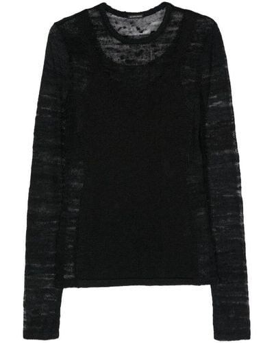 Ann Demeulemeester Sheer Sweater - Black