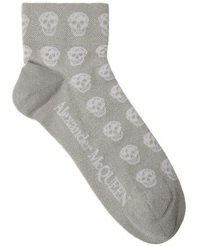 Alexander McQueen All-over Skull Socks - Gray