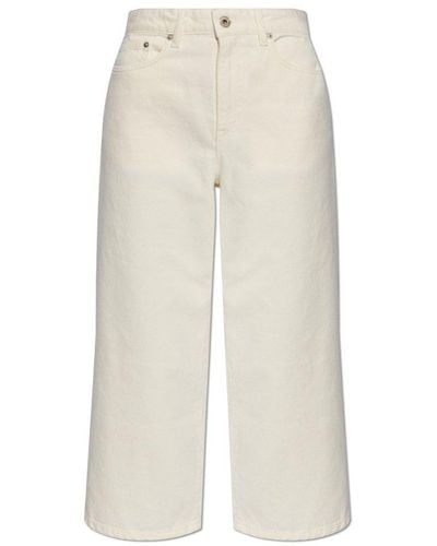 KENZO Cropped Fit Wide Leg Jeans - White