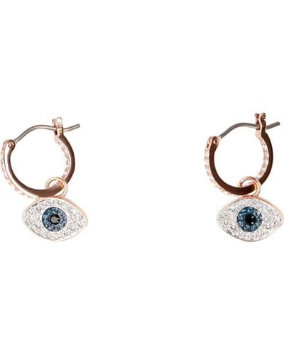 Swarovski Duo Rose Gold Plated Evil Eye Hoop Earrings 5425857 768549108440   Jewelry  Jomashop