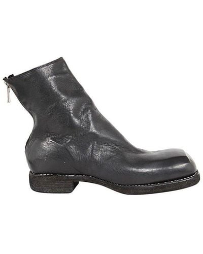 Guidi Back Zipped Mid Boots - Black