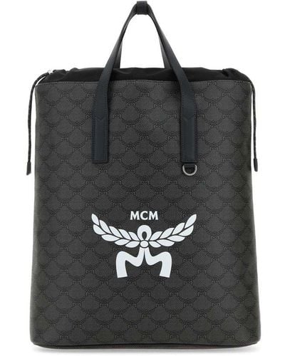 MCM Printed Canvas Himmel Backpack - Black