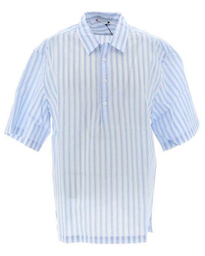 Barena Striped Short-sleeved Shirt - Blue