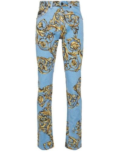 Versace Regalia Baroque Print Jeans - Blue