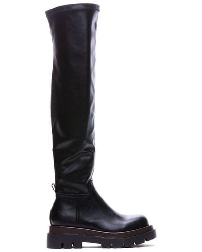 Pinko Round Toe Platform Boots - Black