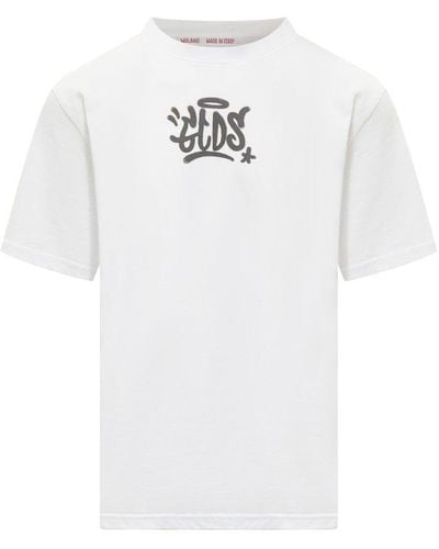 Gcds Graffiti-printed Crewneck T-shirt - White
