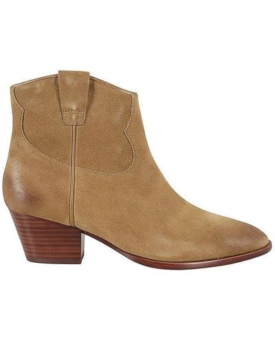 Ash Pointed-toe Side-zip Ankle Boots - Brown