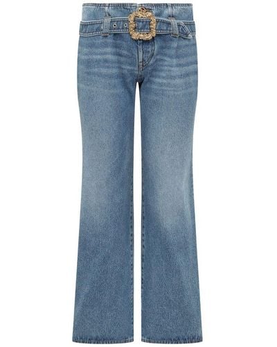 Cormio Belted Wide-leg Jeans - Blue
