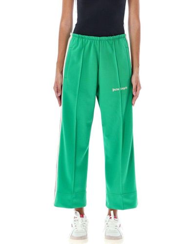 Green and White Track pants and jogging bottoms for Women