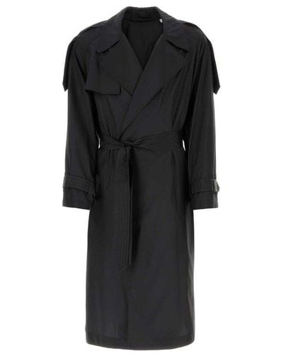 Burberry Double-breasted Belted Trench Coat - Black