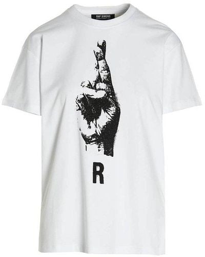Raf Simons 'r Hand Sign' T-shirt - White