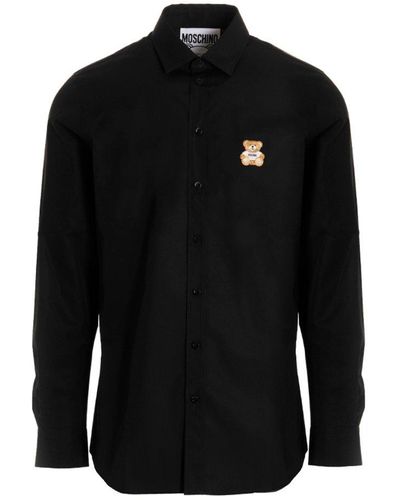 Moschino Logo Patch Shirt - Black