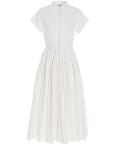 Alexander McQueen Poplin Chemisier Dress - White