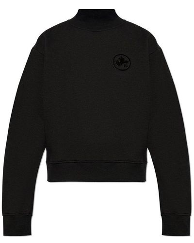 DSquared² Long-sleeved Turtleneck Sweatshirt - Black