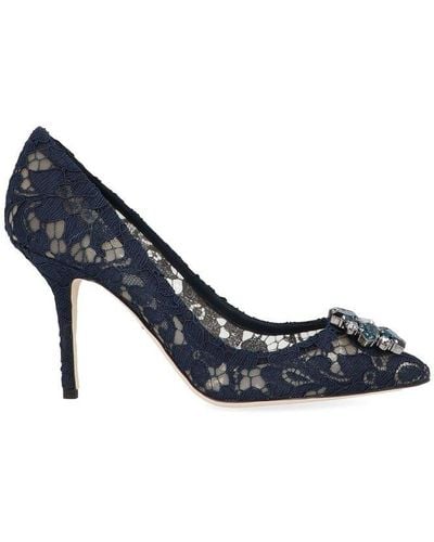 Dolce & Gabbana Bellucci Embellished Court Shoes - Blue